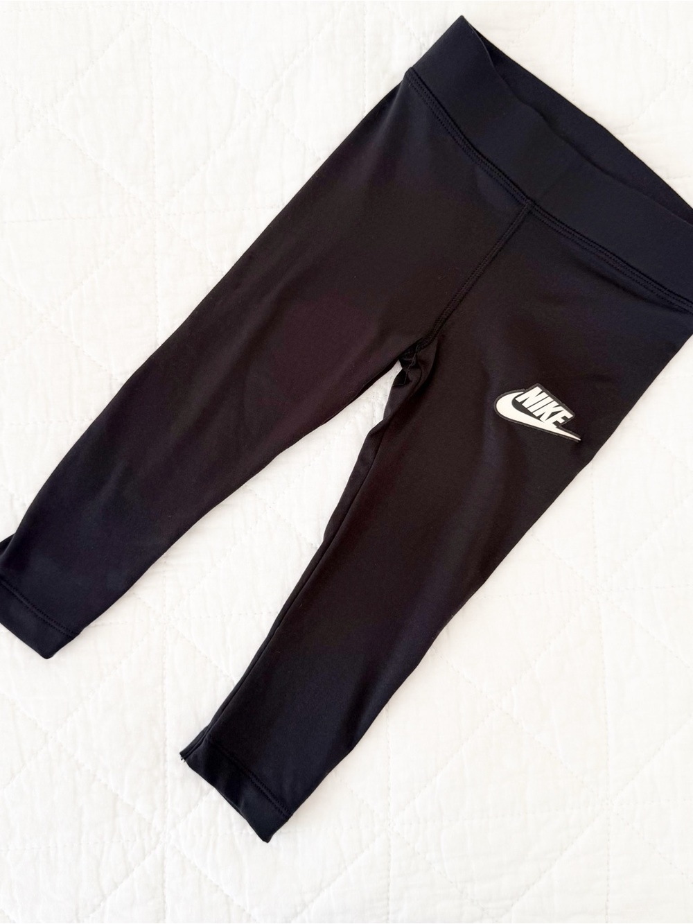 3T Nike Kids Black Leggings White Swoosh